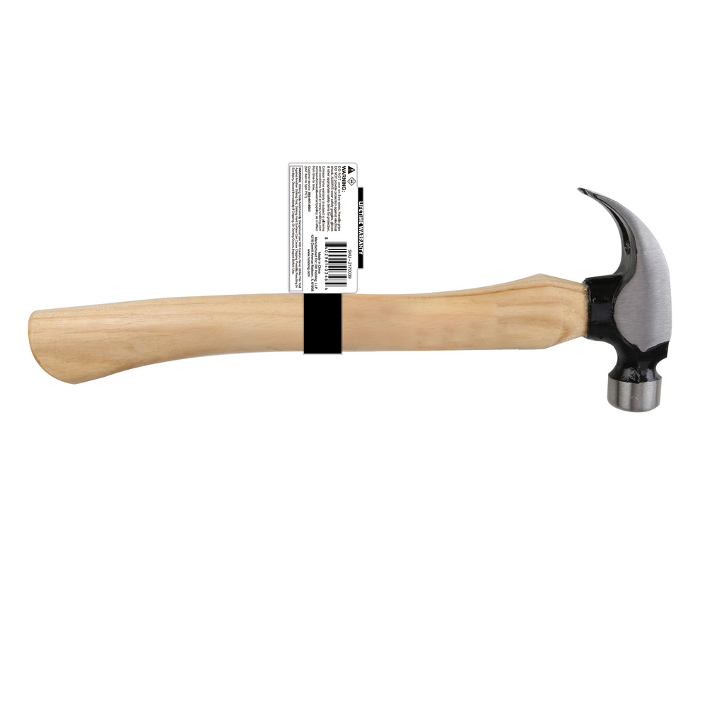 Boss Hammer BH18STHI16M – Hickory-Griff, 510 G, Gefräster Stahlhammer Mit Nagelstarter