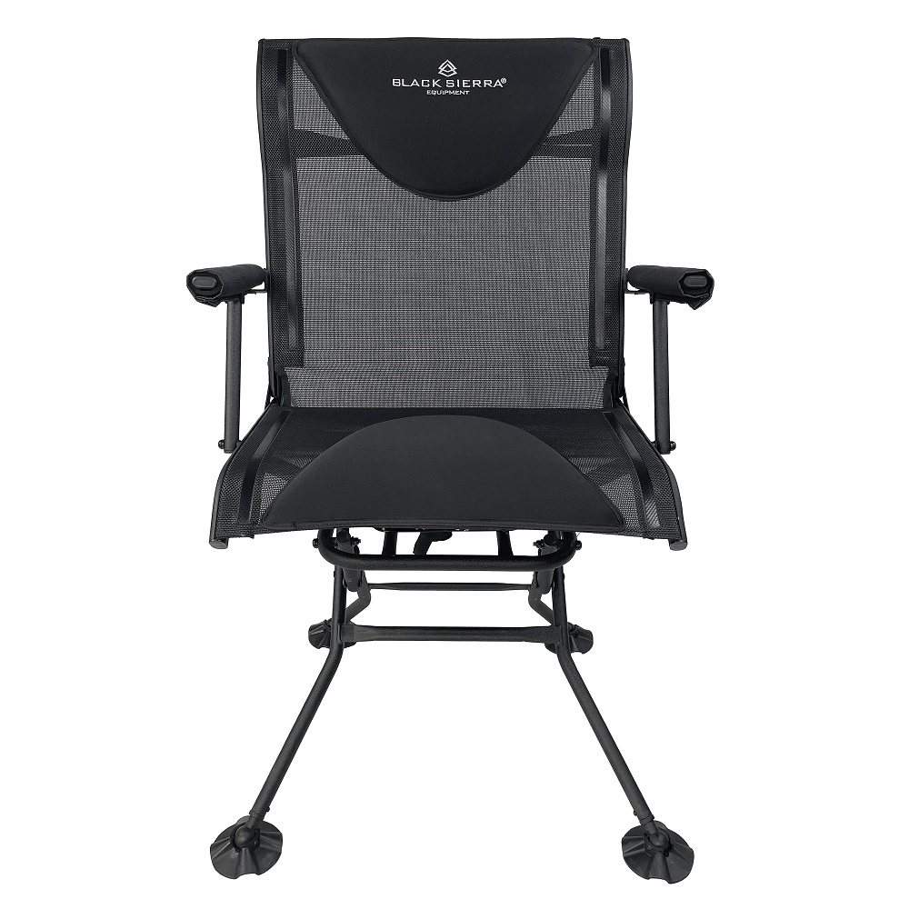 Black Sierra Equipment Deluxe Xl Swivel Folding Arm Chair HCH