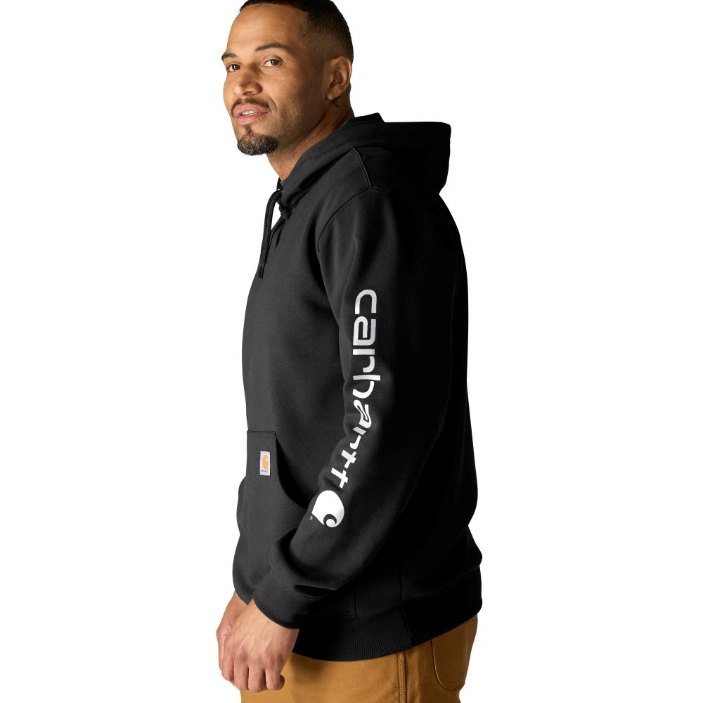 Carhartt Men's Loose Fit Midweight Logo Sleeve Graphic Hoodie