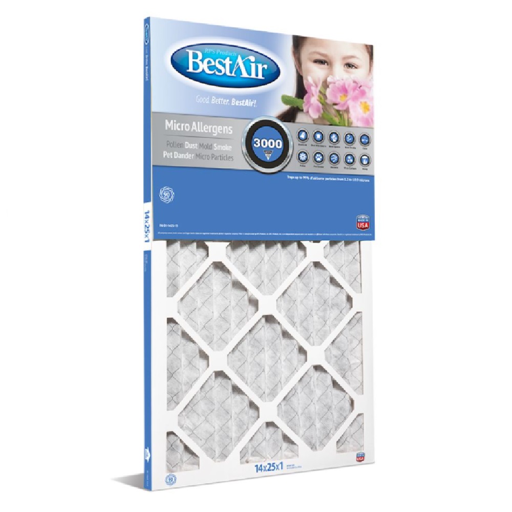 Bestair 14 x 25 x 1 Merv 13 Pleated Furnace Filter B11425136