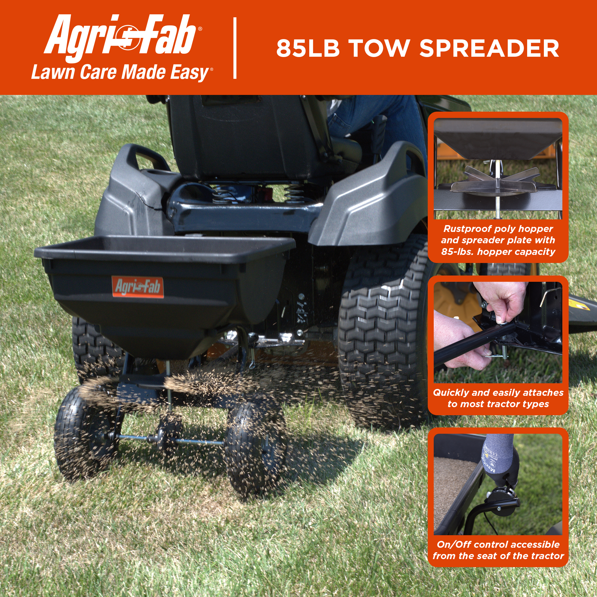Agri-Fab Drop Spreader, 175lb. cap., Manual Lever 45-0545