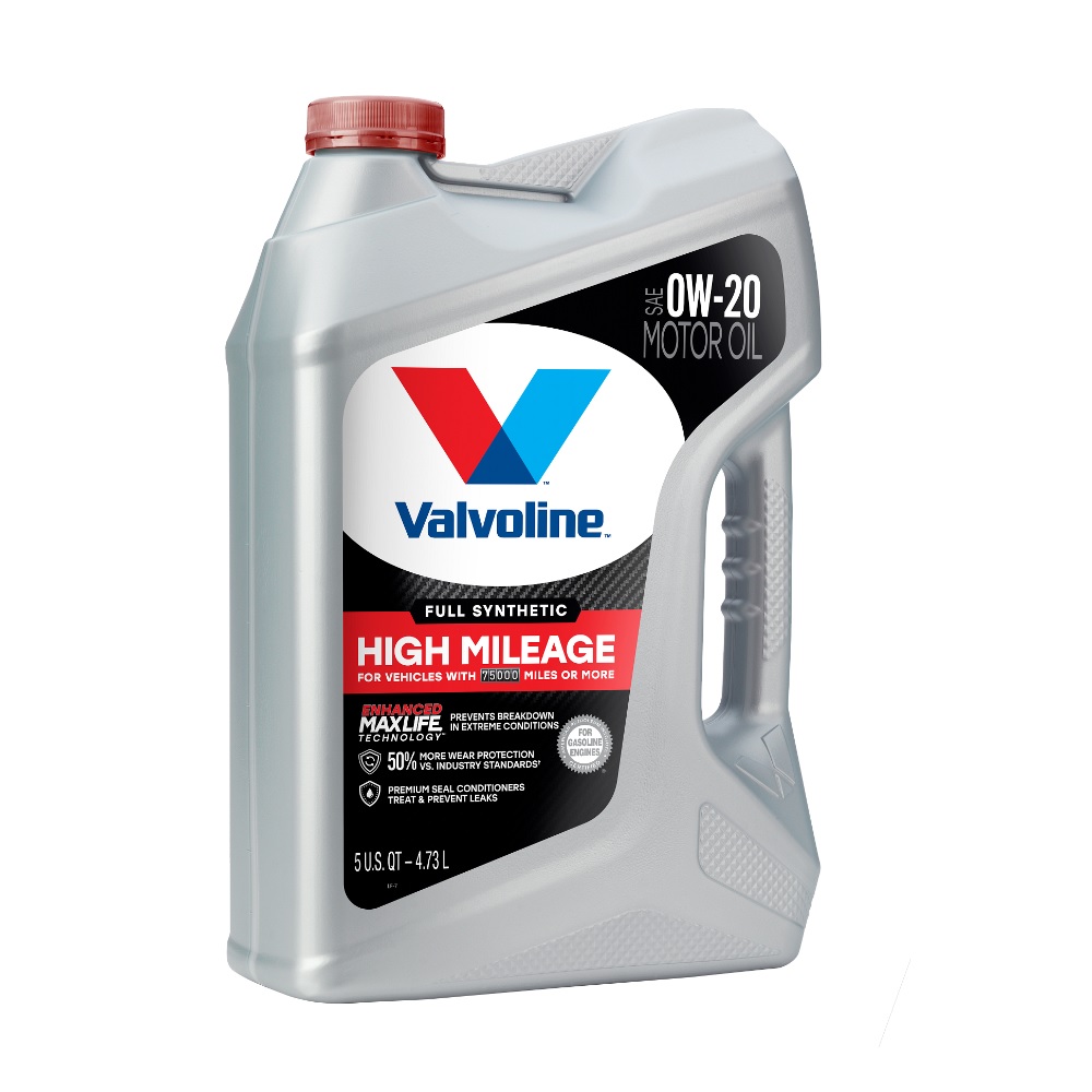 Valvoline Full Synthetic High Mileage 0W-20 Motor Oil, 5 Quarts