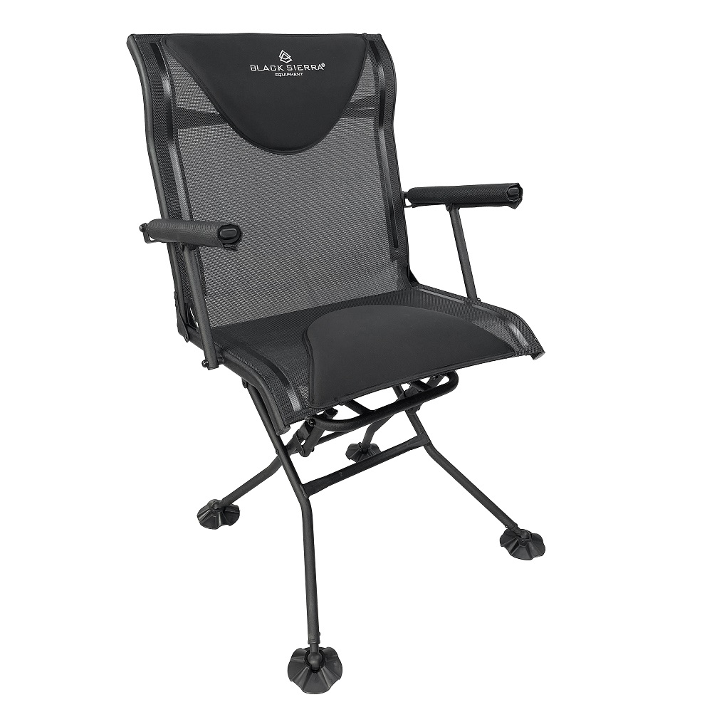 Black Sierra Equipment Deluxe Xl Swivel Folding Arm Chair HCH