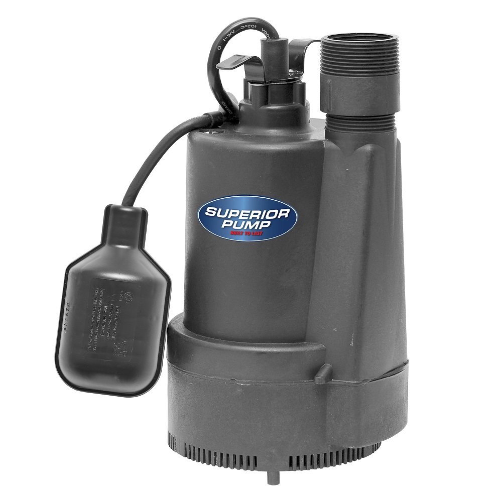 Superior Pump 1/3 HP Submersible Thermoplastic Sump Pump with Tethered