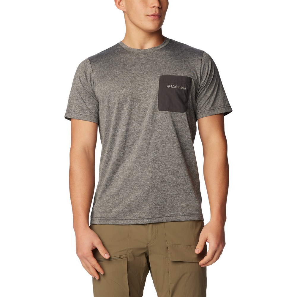 Columbia｜ (Columbia Hike Novelty Crew (2071911-010)) Columbia Men's Columbia Hike™ Novelty Crew, Black Heather