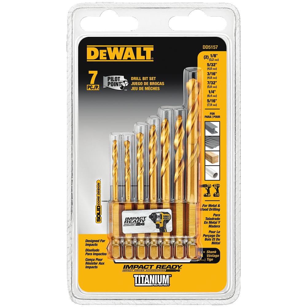 DEWALT® Impact Ready 7 Piece Titanium Drill Bit Set - DD5157
