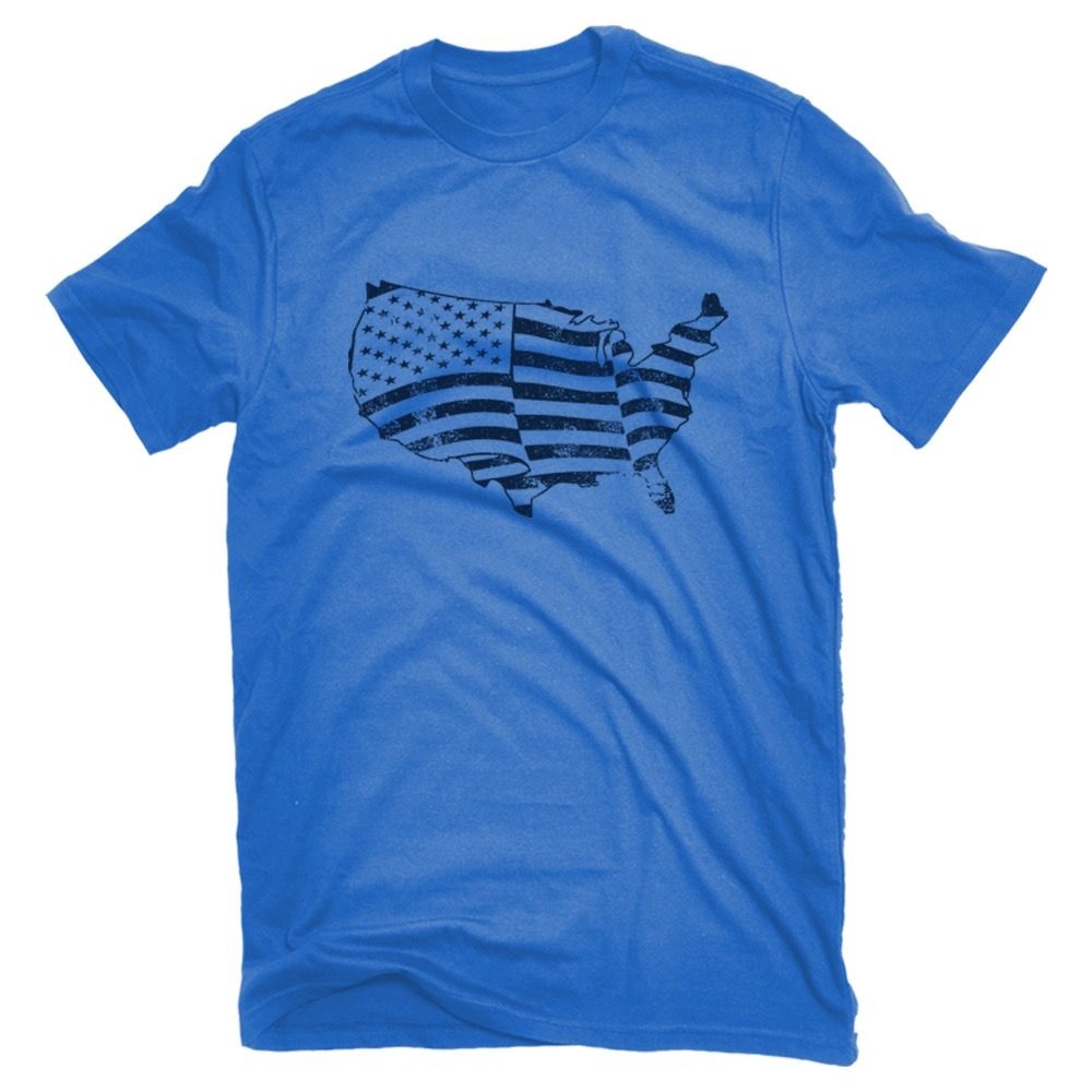 RK Americana Men's USA Nation Flag Short Sleeve TShirt Blue AMP185