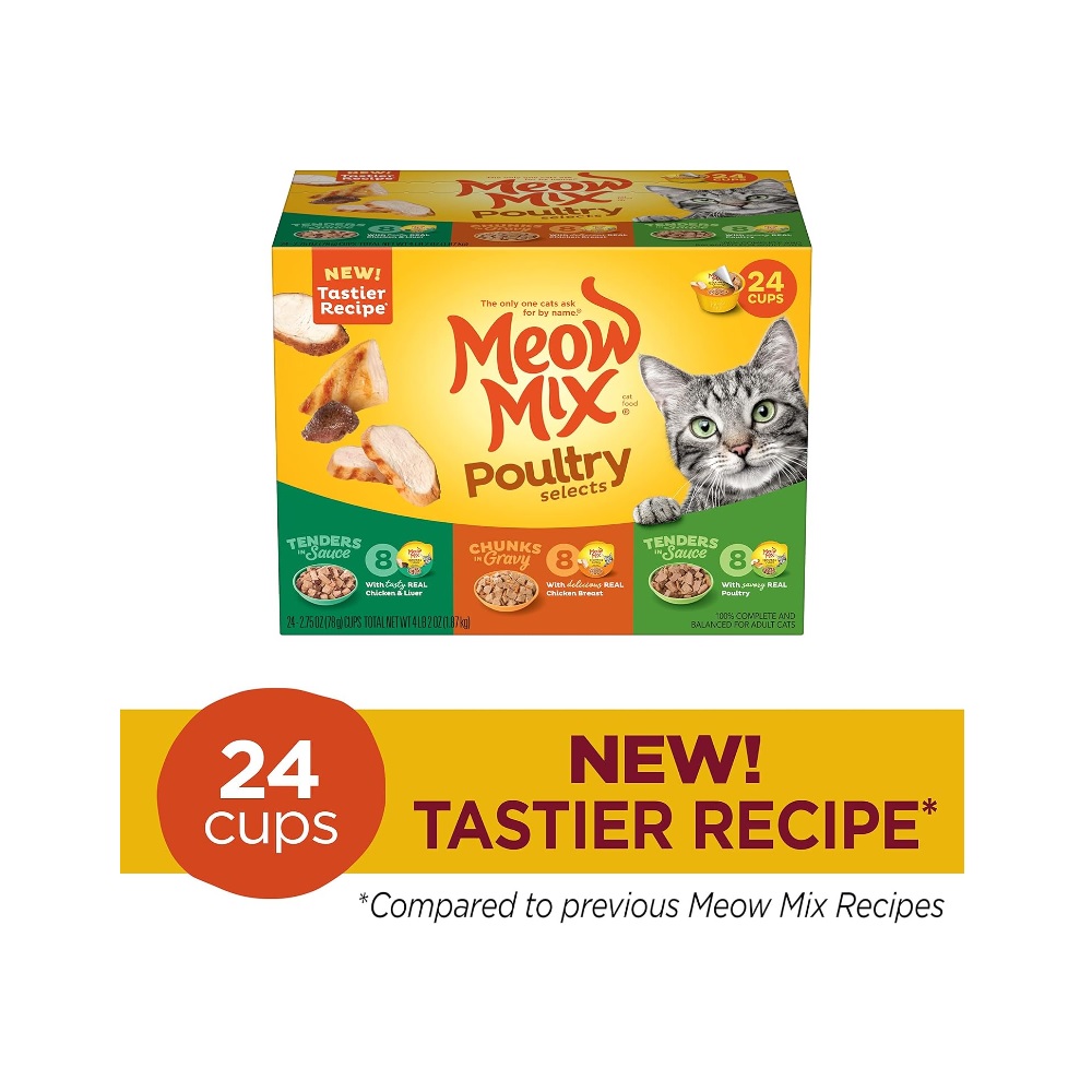 Meow Mix Poultry Selections Variety Pack Wet Cat Food, 24 Cups | Rural King