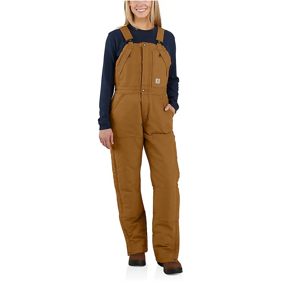 Carhartt® Women's Loose Fit Washed Duck Insulated Biberall, Carhartt® Brown 104694BRN Rural