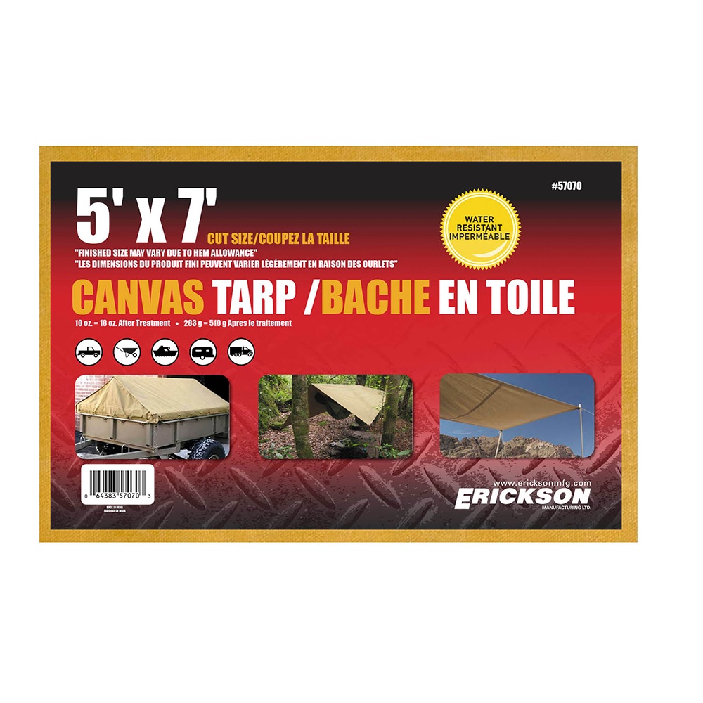 Erickson 5' x 7' Canvas Tarp 57070MID Rural King