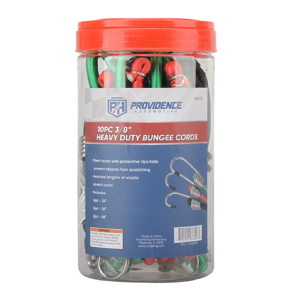 Providence 3/8\" Heavy Duty Bungee Cords, 10 Pack 66606 Rural King