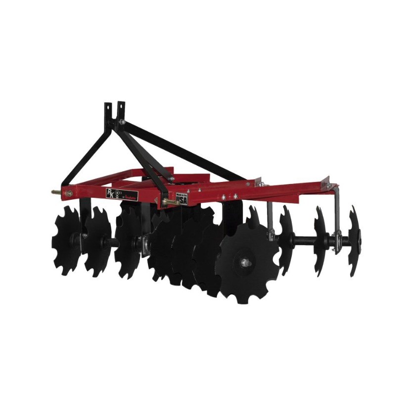 King Kutter 5.5' 1616\" Angle Frame Notched Blade Disc Harrow, Red