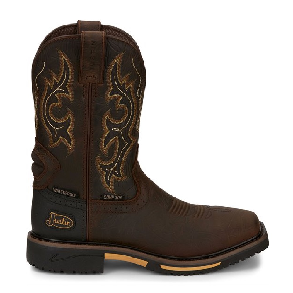 Justin Men's Joist Comp Toe Brown Western Boot SE4625 Rural King