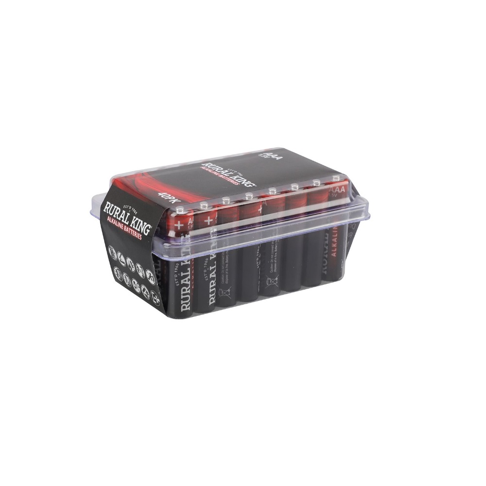 Rural King AAA Batteries, 40 Pack AAA40PKALK Rural King