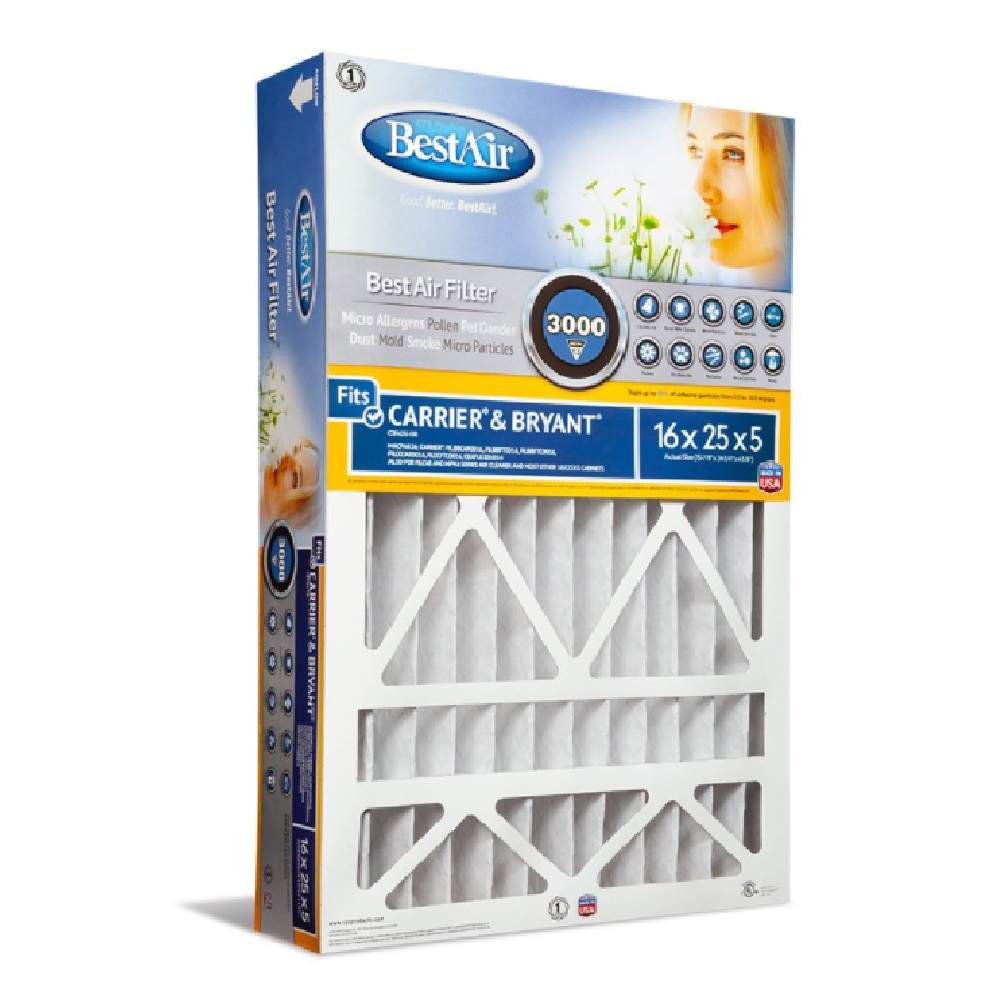 Bestair Merv 13 Carrier & Bryant Air Furnace Filter, 16 x 25 x 5