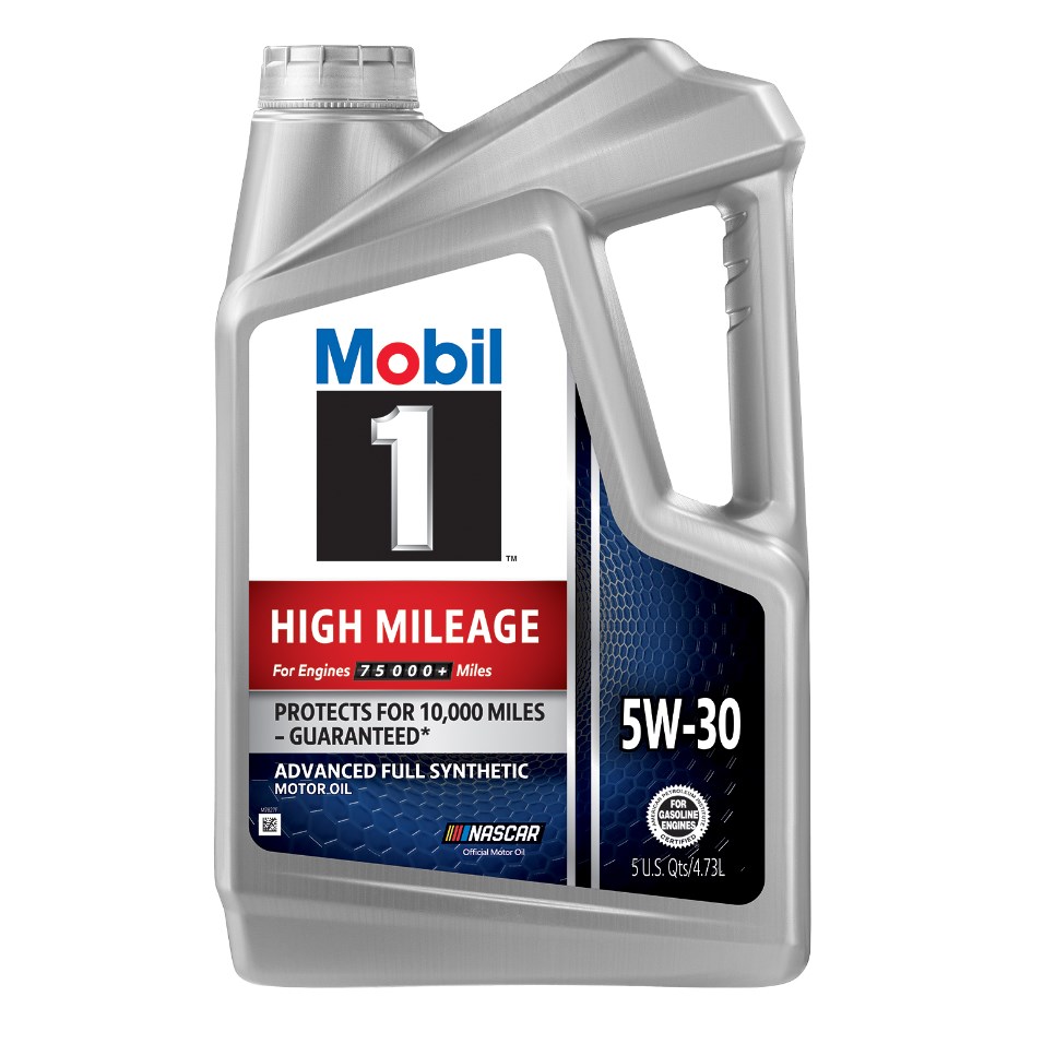 Mobil 1 High Mileage Full Synthetic Motor Oil 5W-30, 5 Quart