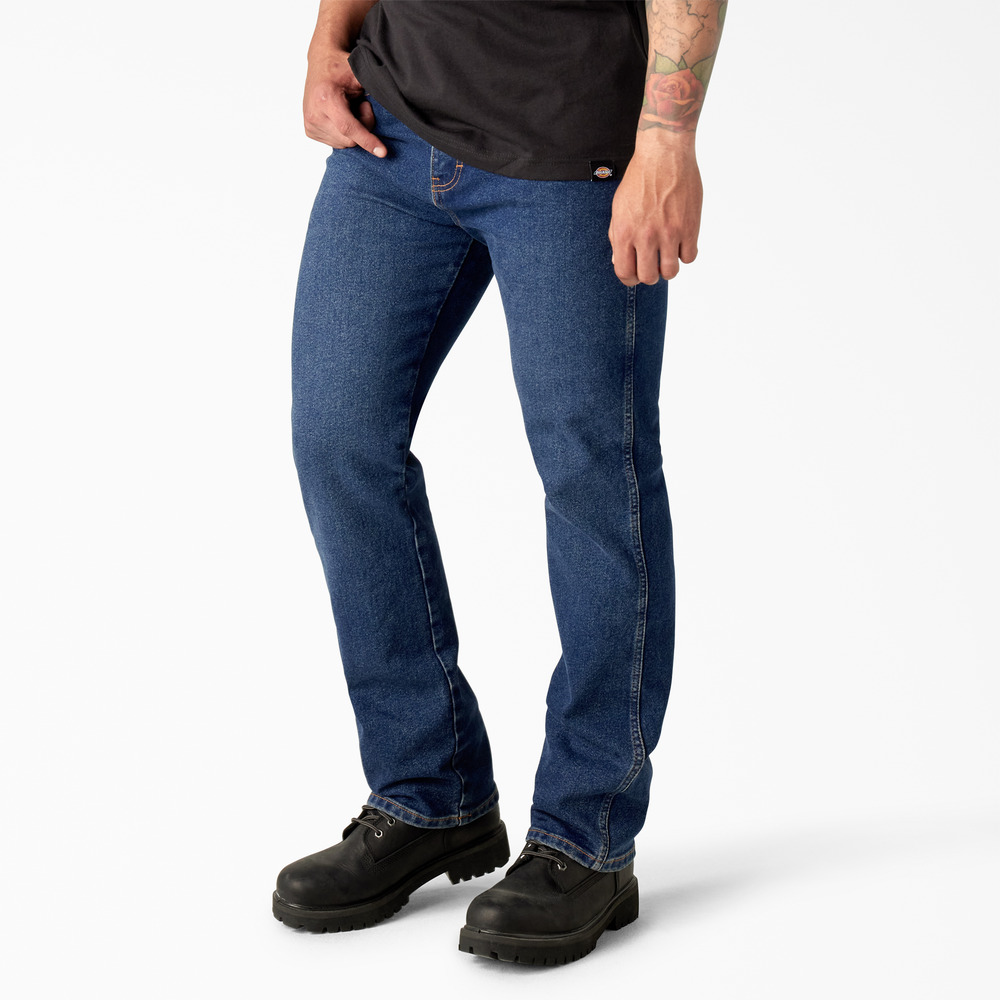Dickies Mens 5-Pocket Regular Fit Jean, Denim Dark Wash - DD605