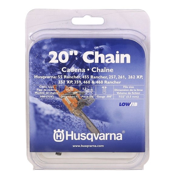 4-Pack 18" Semi-Chisel Chainsaw Chain – Fits Husqvarna 450, 455 – .325 .050 72DL