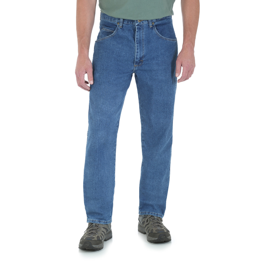 Wrangler Men's Rugged Wear Relaxed Stretch Flex Denim Jean, Stonewash - 35005SW