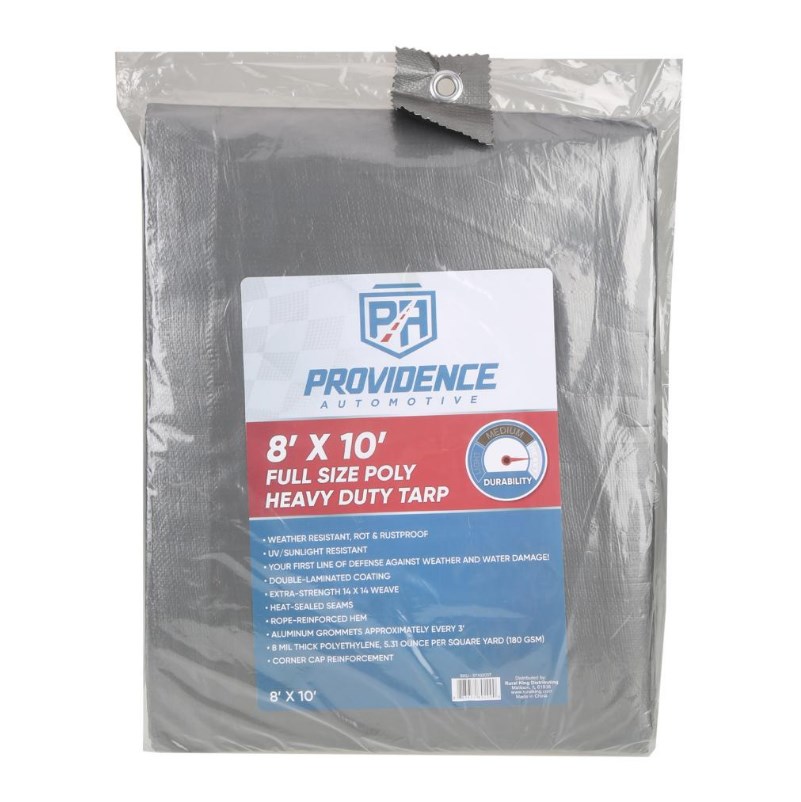 Providence Heavy Duty 8 x 10 Tarp, Silver/Black 892090204 Rural King