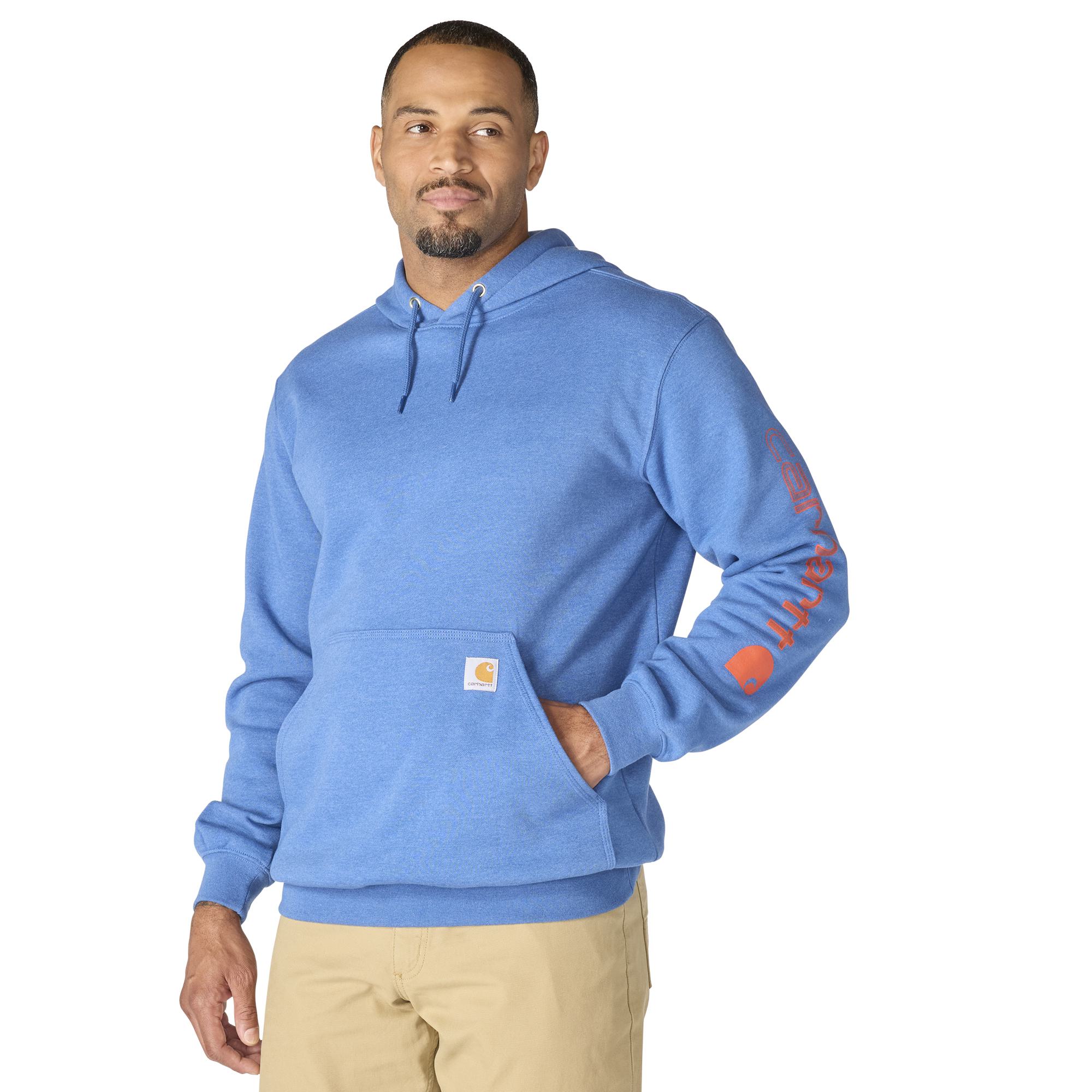 Carhartt Men's Loose Fit Midweight Logo Sleeve Graphic Hoodie