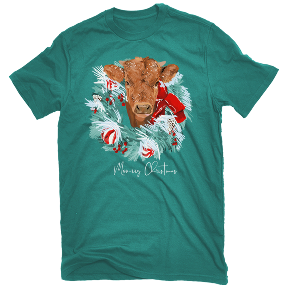 Holiday Women's Merry Christmas Cow TShirt HLPL33 Rural King