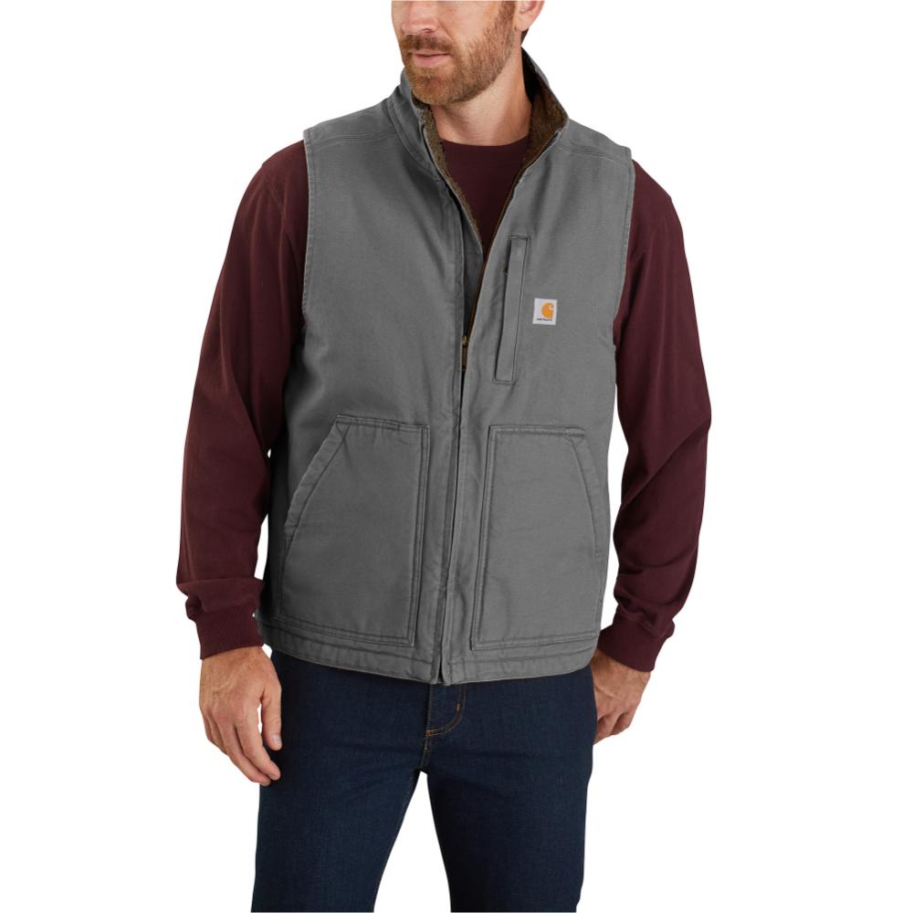 Carhartt® Men's Loose Fit Washed Duck Sherpa-Lined Mock-Neck Vest