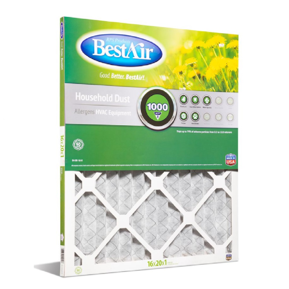 Bestair 16 x 20 x 1 Merv 8 Pleated Furnace Filter B11620812