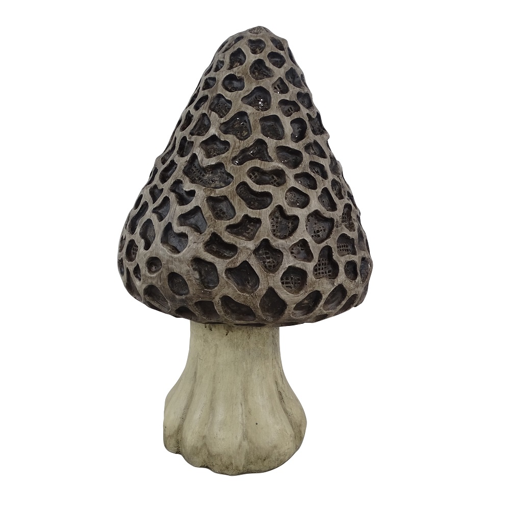 Alpine 24'' Brown Morel Mushroom Statue with 9 Warm White