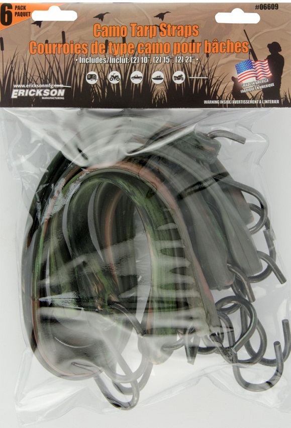 Erickson EPDM Rubber Camo Tarp Straps, 6 Pack 06609 Rural King