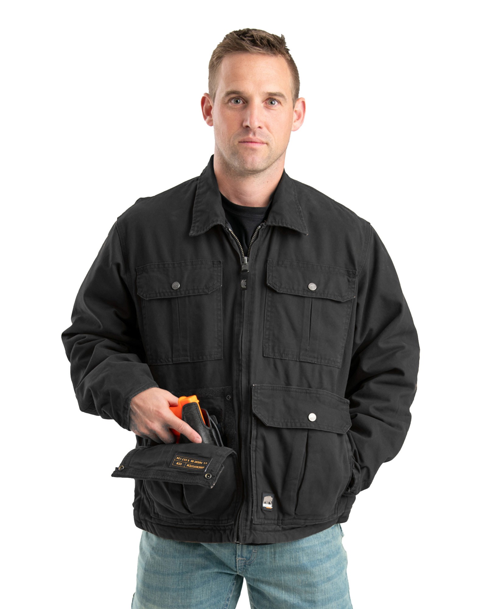 Berne Men's Lightweight Conceal Carry Echo One Jacket CCWJ09BK
