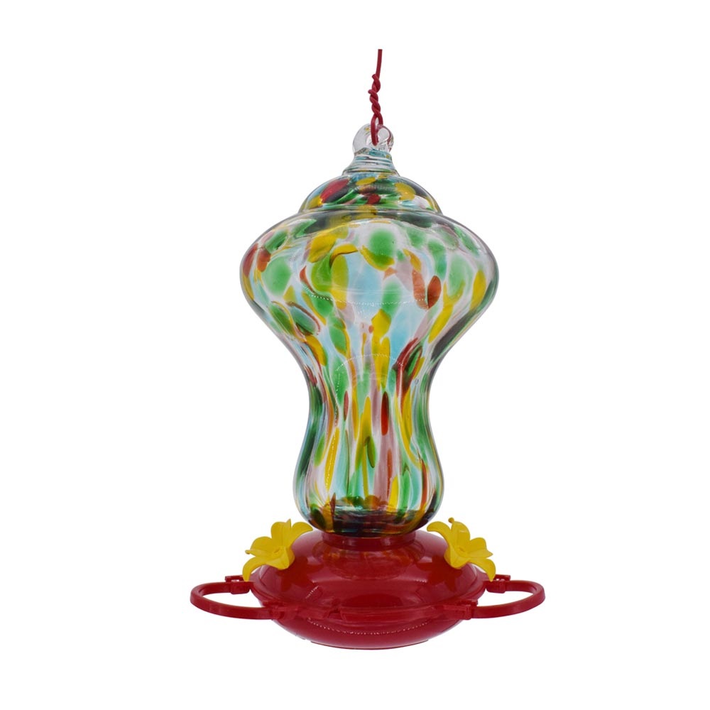 Bird's Café Colorful Artglass Hummingbird Feeder HB0800F Rural King