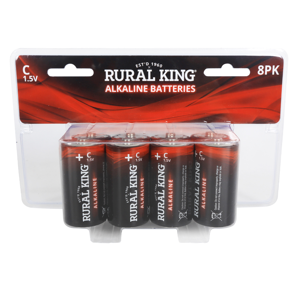 Rural King C Alkaline Batteries, 8 Pack C8PKALK Rural King