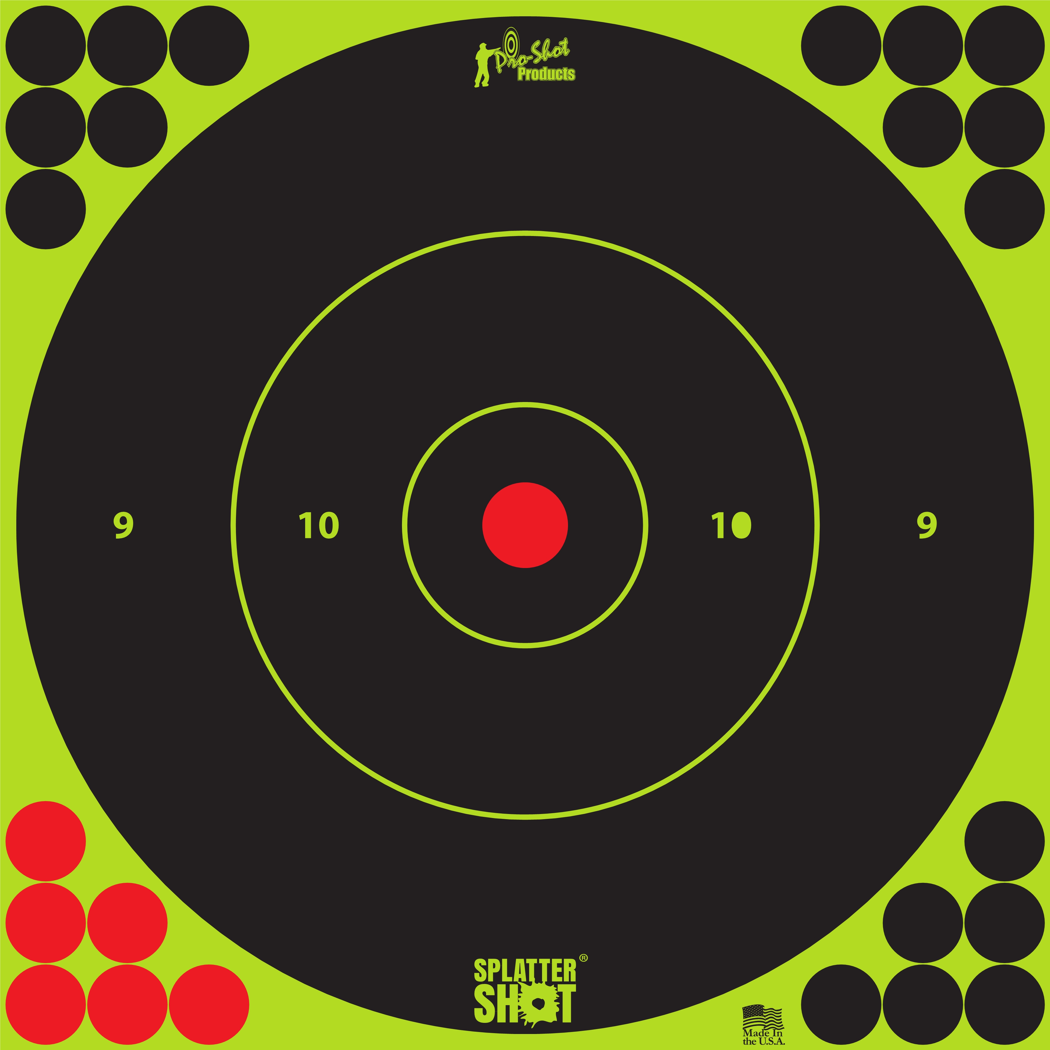 SplatterShot 12 Inch Green Bullseye Target - 5 Pack - 12B-GREEN