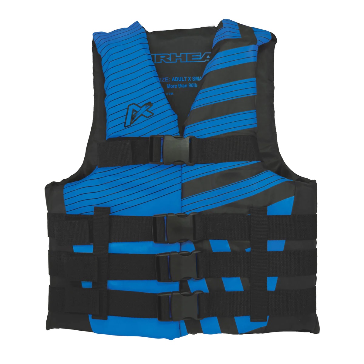 Airhead Mens TREND Life Vest, Black/Sky Blue, XS - 30081-07