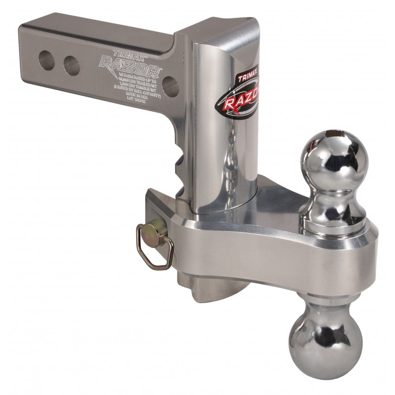 TRIMAX 6\" Aluminum Adjustable Hitch with Dual Hitch Ball and Receiver