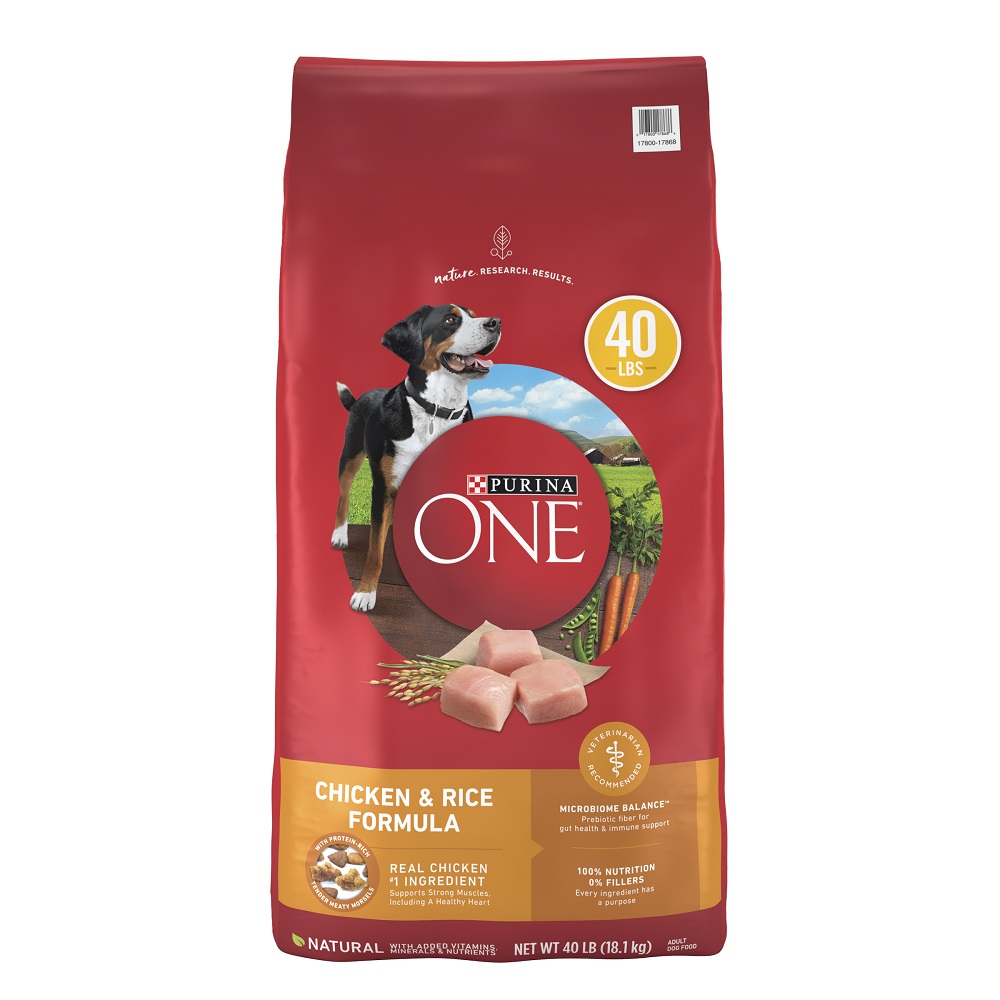 Purina one chicken and rice formula dry dog food 40 lb bag rural king