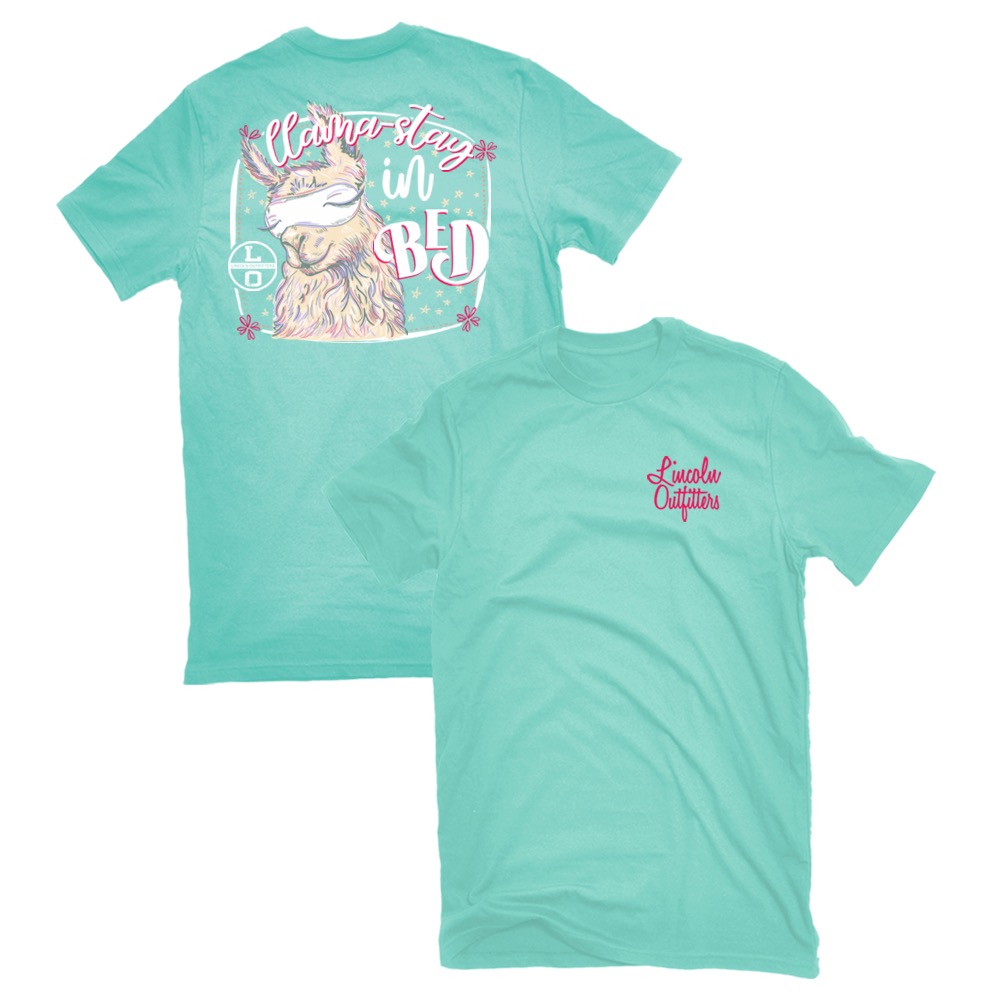 Lincoln Outfitters Women's Llama Stay In Bed Short Sleeve TShirt