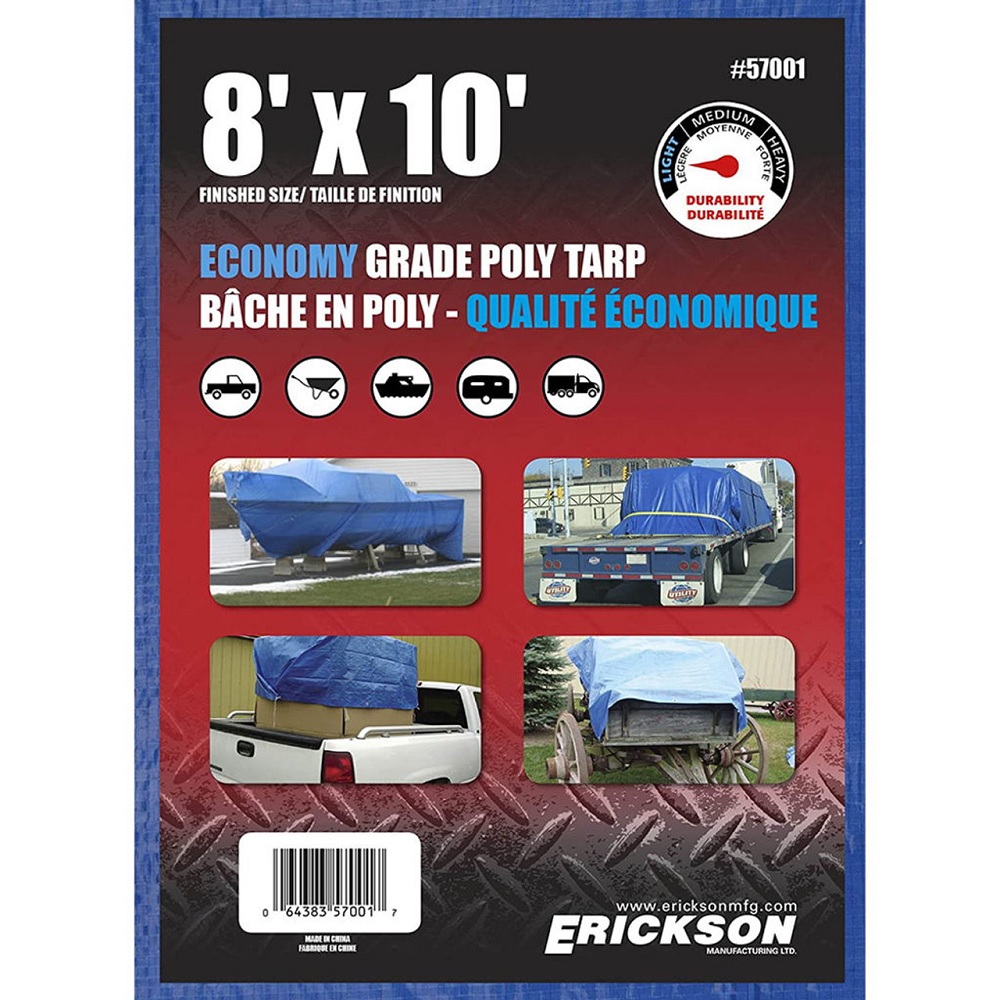 Erickson 8' x 10' Blue Poly Tarp 57001MID Rural King