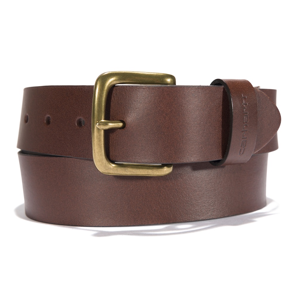 Carhartt® Bridle Leather Classic Buckle Belt Brown with Brass Finish