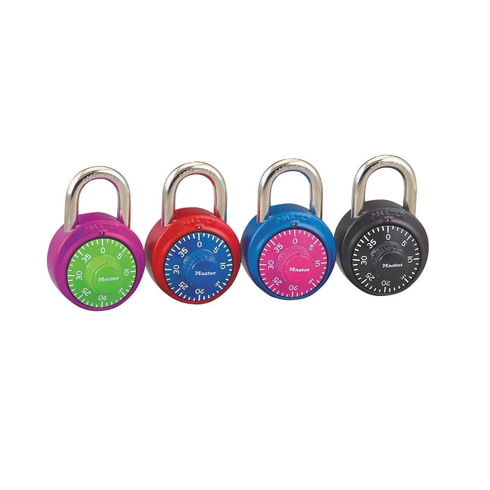 Master Lock Padlock, Steel Shackle, Steel Body, Anodized Aluminum