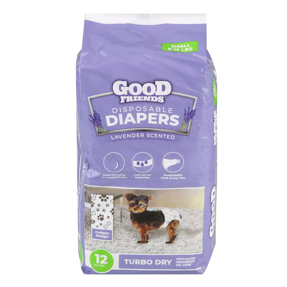 Good Friends Lavender Scented Disposable Diapers for Puppies Small