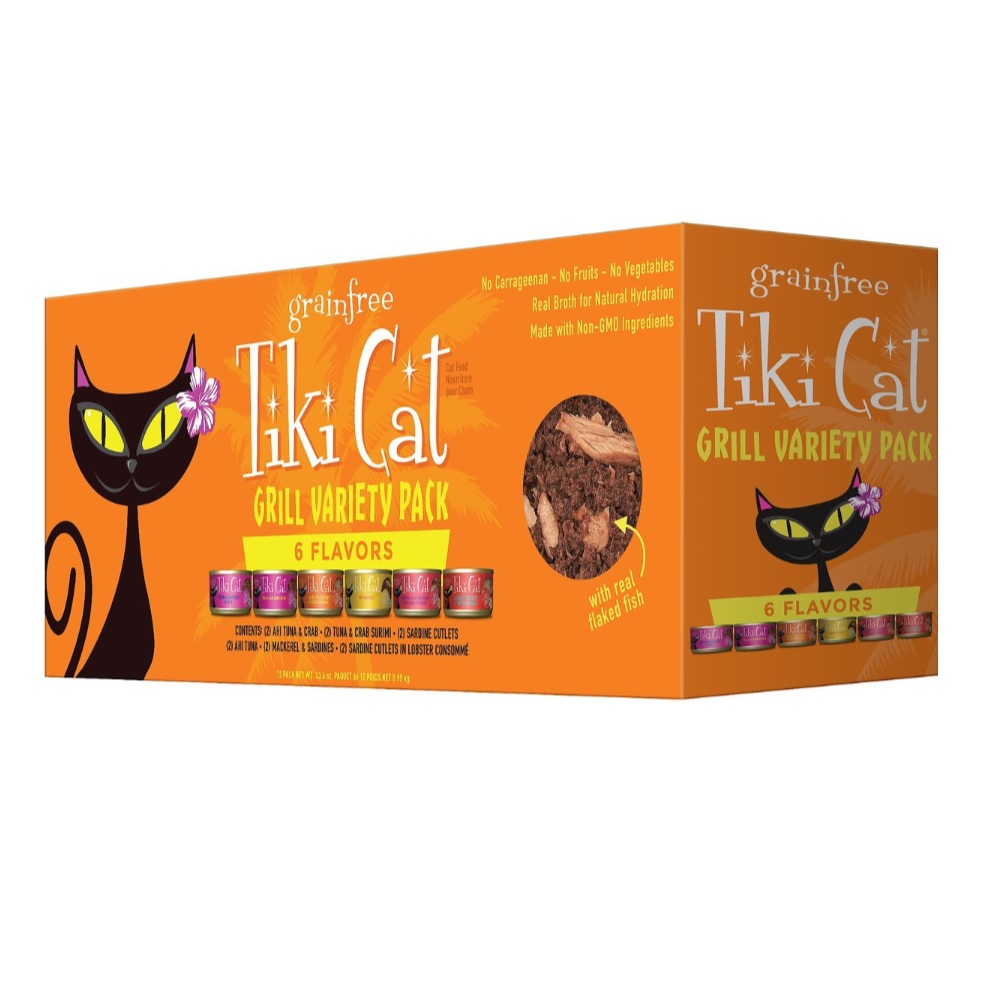 Tiki Cat Grill Wet Cat Food, Variety Pack, 2.8 oz. Cans, 12 Count