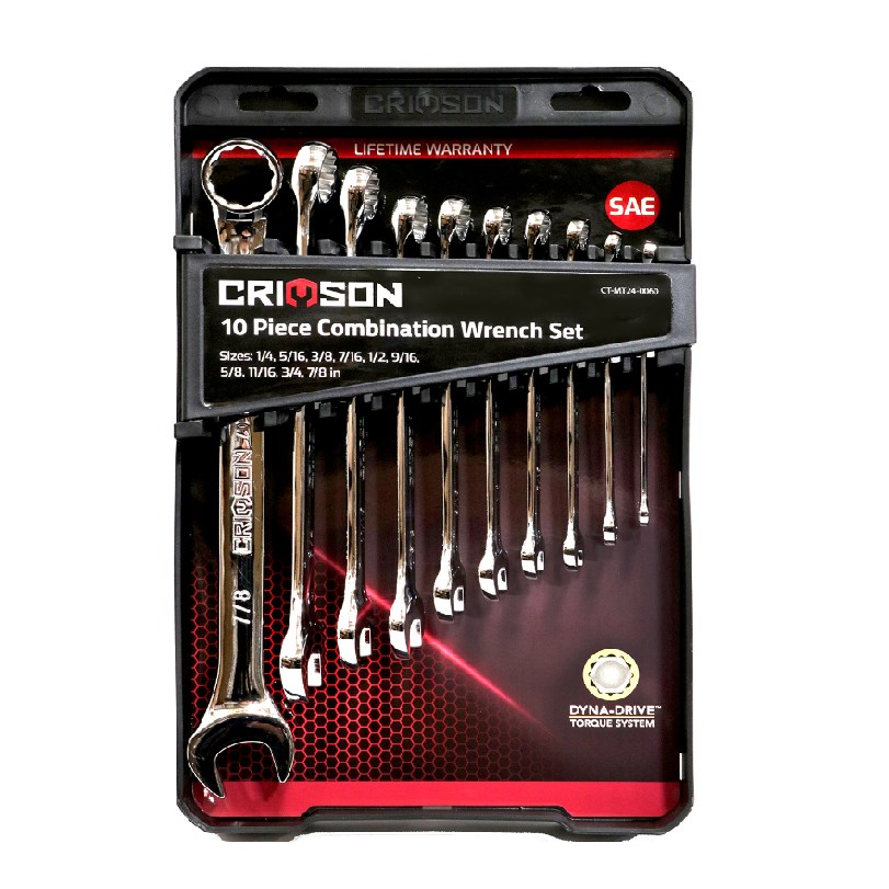 Crimson Force 10-Piece SAE Combination Wrench Set - 7019004