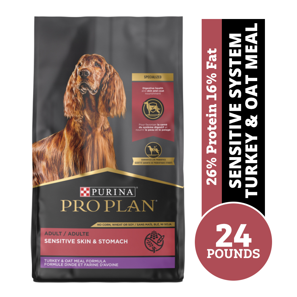 Purina Pro Plan Sensitive Skin & Stomach Turkey & Oatmeal Dry Dog Food, 24 lb. Bag Rural King