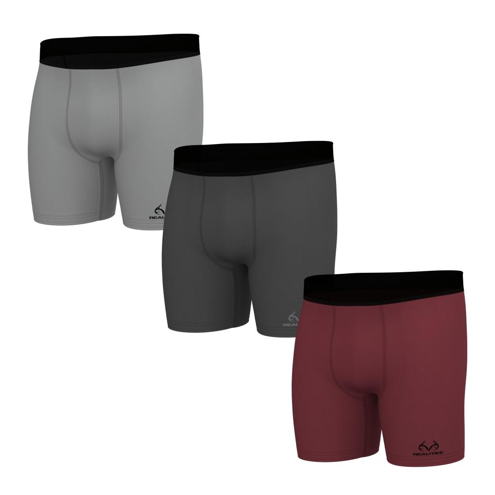 Realtree Performance 3-Pack Boxer Brief, Soft Silver Heather