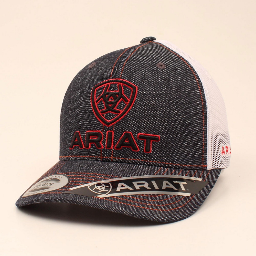 Ariat Men's Mesh Signature Logo Cap, Denim A300001920 Rural King