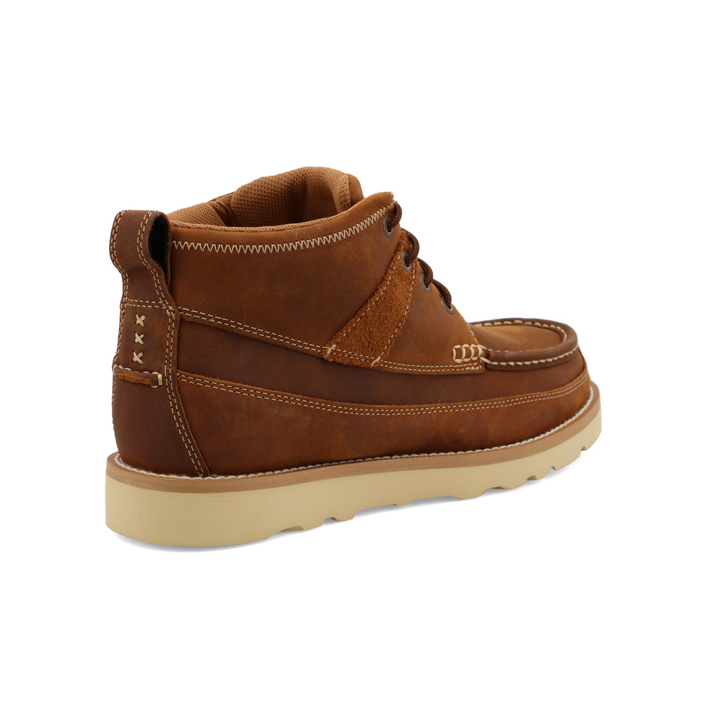 Twisted X Men's Casual Wedge Sole Boots - Woven Saddle & Oiled Leather, 7 Wide
