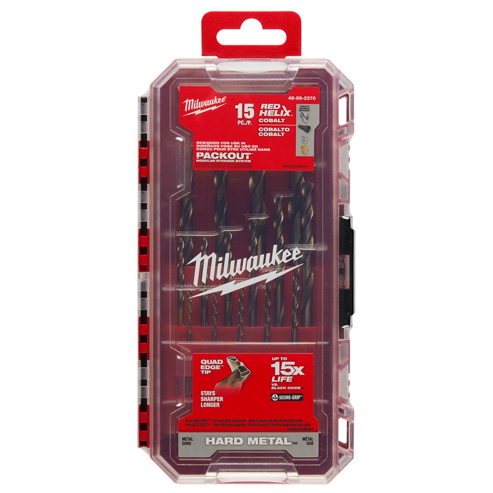 Milwaukee RED HELIX™ Cobalt Drill Bit Set, 15 Piece Set - 48-89