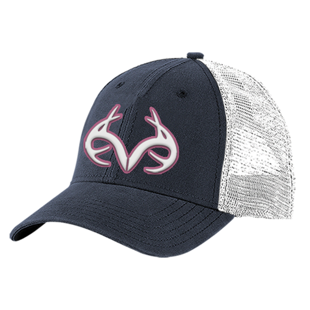 RK RealTree Ladies Antler Outline Trucker Cap Navy RTPLCAP356